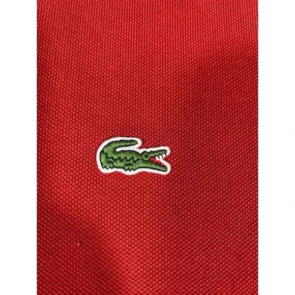 Lacoste Polo Shirt Mens US XXL Sleeve Red w Alligator Logo Casual - Picture 3 of 7